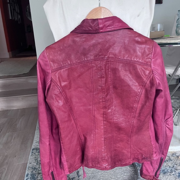 Danier Red Leather Jacket - Picture 2 of 4